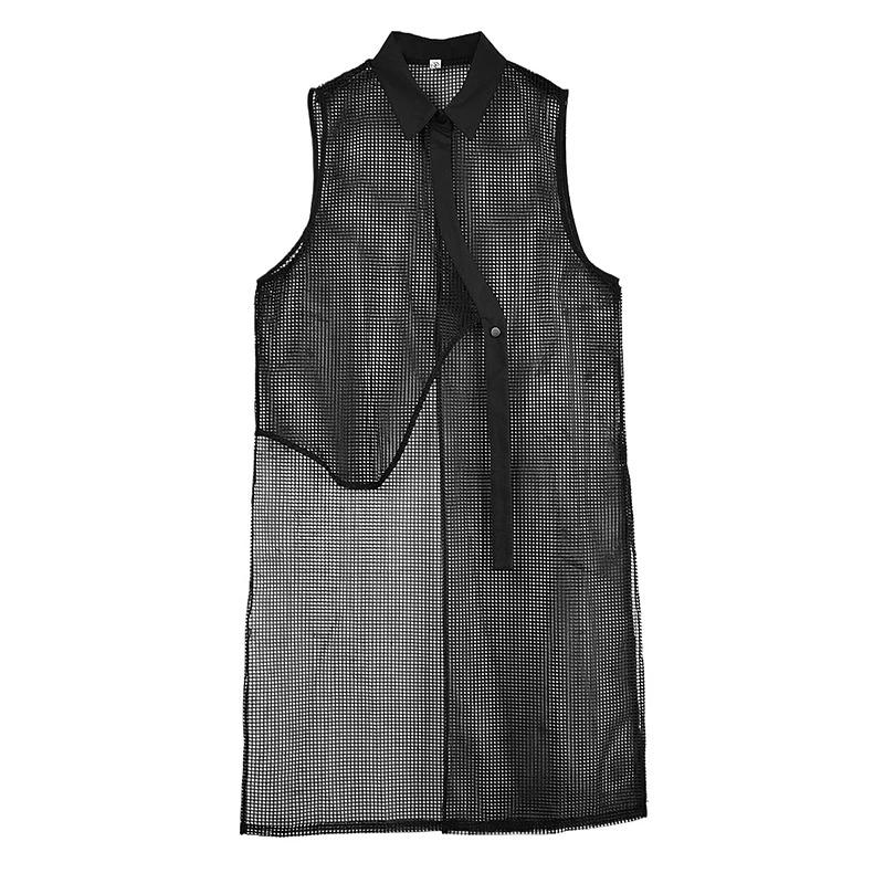 

Xitao Асимметричная майка без рукавов с вырезами ZMY1231 One Size чёрный