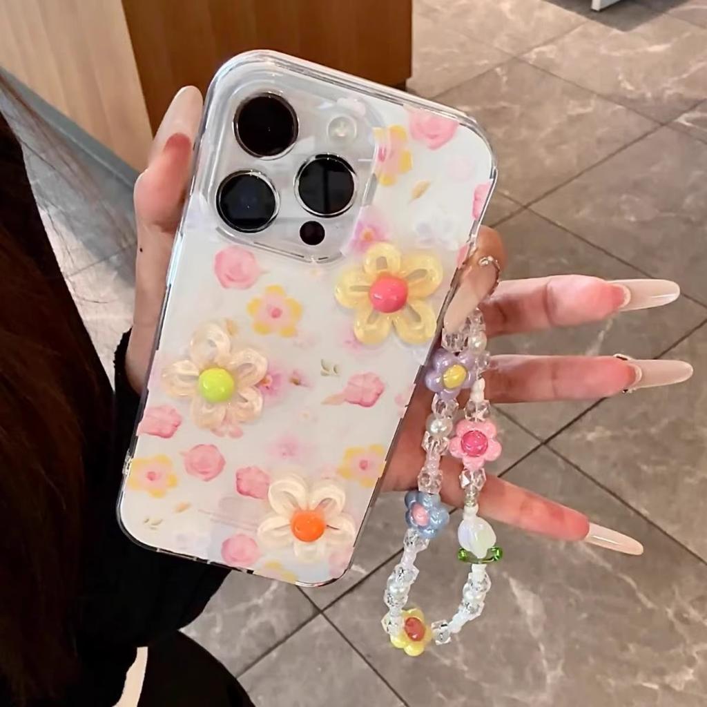 Single Layer Fresh Flowers for IPhone 16 Mobile Phone Case for IPhone 15/14/13 Cartoon 12 Personality 11promax