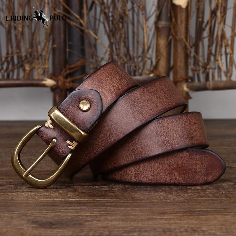 Fashionable Leather Belt Genuine Leather Pin Buckle Retro Old Korean Style Versatile Men and Women's Trouser Belt