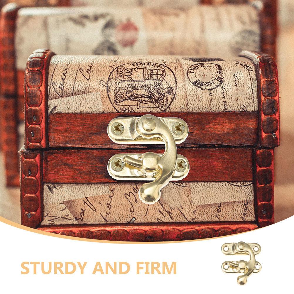20Pcs Vintage Horn Lock Wood Metal Hasp Clasp Latch Toggle Latch for Jewelry Box Toolbox Cabinet Door Craft