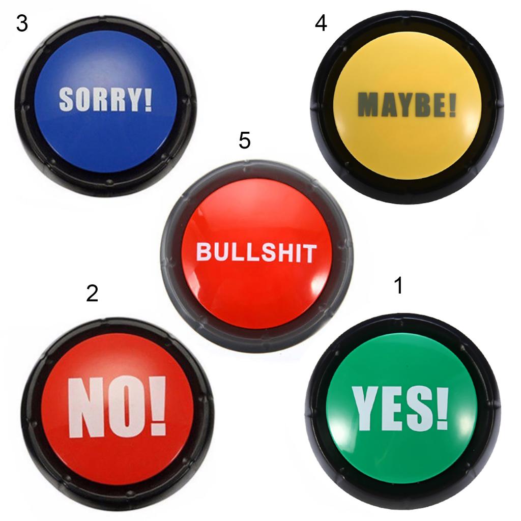 Bullshit, vielleicht, nein, leider, ja, Ton, sprechender Knopf, Home-Office-Party, lustiges Gag-Spielzeug