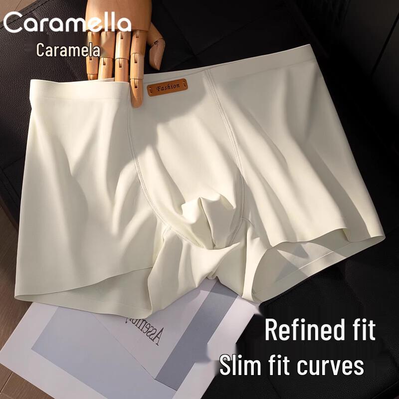 

Caramella Men s Ice Silk Antibacterial Seamless Boxer Briefs 4XL
