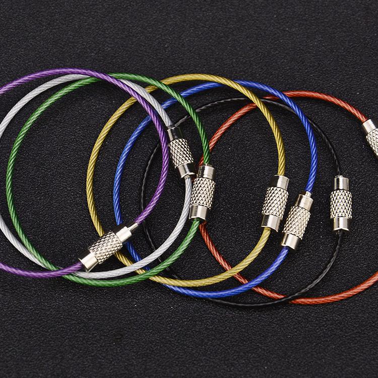 Rainbow PVC Keychain with Steel Wire Ring
