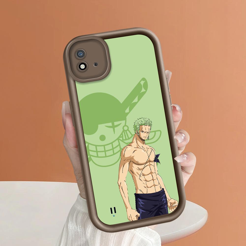 Soft Silicone Square Ladder Printing Pattern Phone Casing Full Cover Camera Shockproof Protection Rubber Case for OPPO Realme