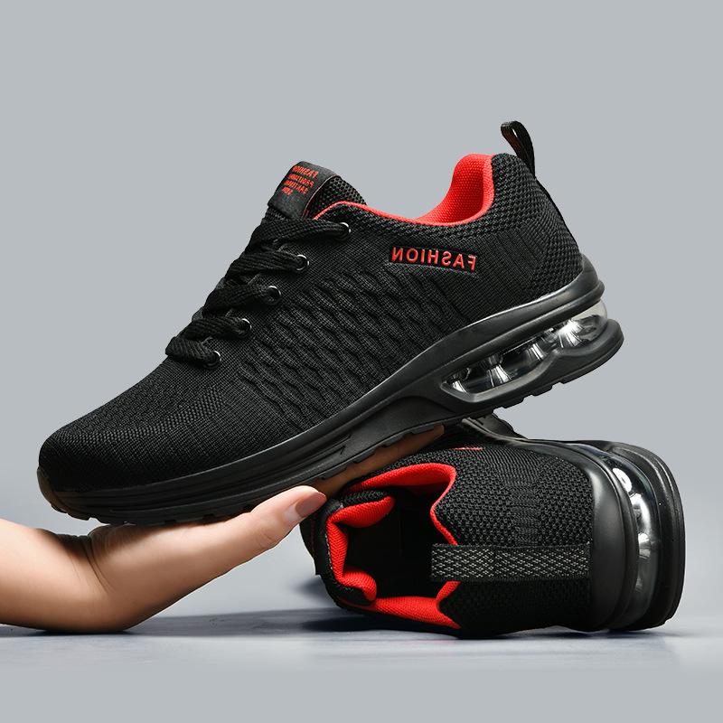 Black brand men's shoes mesh breathable sports shoes soft sole light running shoes men's thick sole comfortable casual travel shoes