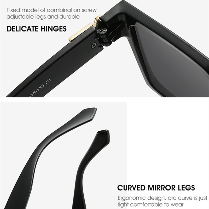 Sonnenschirm breite Krempe quadratische Herren-Sonnenbrille mit großem Rahmen, modische Brille, Damenschmuck-Accessoire