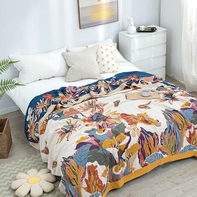 Pure Cotton Multi-Layer Gauze Towel Quilt All Cotton Towel Blanket Single Double Air Conditioner Summer Cooling Cover Blanket Thin Duvet Bed Sheet