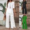 Ensemble Top Asymétrique et Pantalon Large pour Femme
