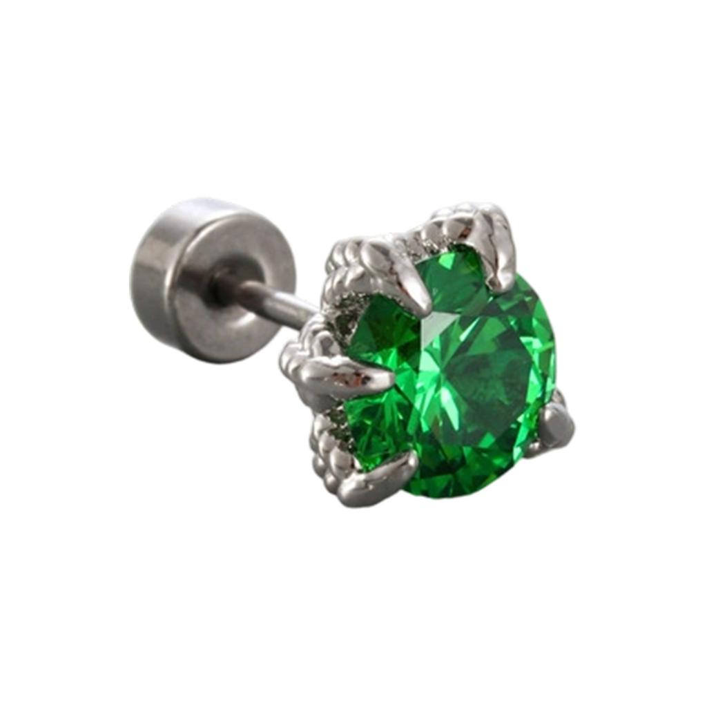 Dragon & Dragon Scale Colorful Light Sea Blue Zircon Couple- Cartilage Ear Studs, Titanium Steel Screw Ear Piercings