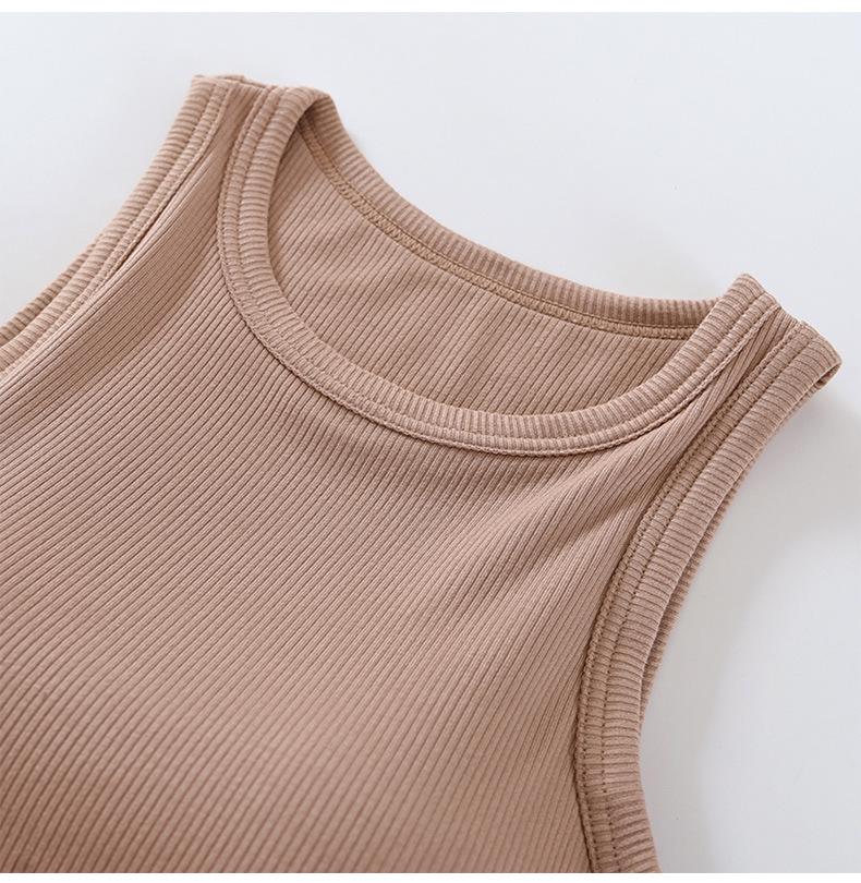 Modal Thread Chest-Pad Suspender Vest: Women's Slim High-Collar Tube Top for Summer