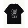 White Oversized T Shirt With God Made Dogs He Just Sat Down And Smiled Print For Casual Wear And Dog Lovers