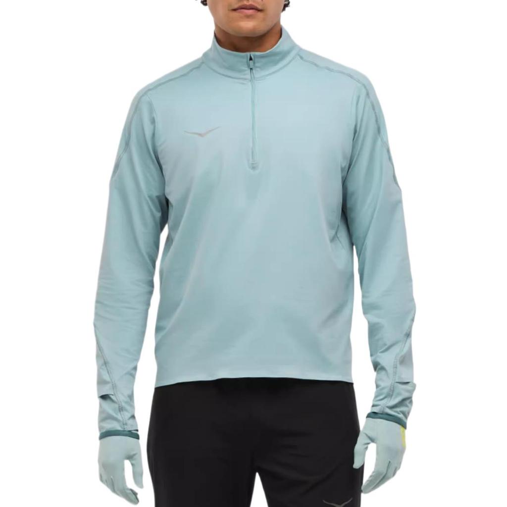 HOKA ONE ONE Comfortable Warm Knitted Sports Long Sleeve T-Shirt Men tops Crystal-Blue 1164156