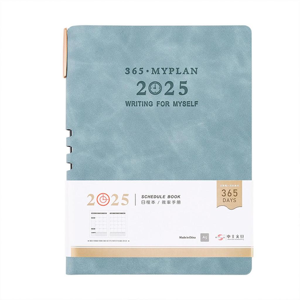 A6/A5/B5 Leather 2025 Business Schedule, Student Daily Planner, 365-day Record Book, Notepad, Memo, 176 Sheets, 352 Pages