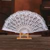 1pc Vintage Black K Lolita Hanfu Cheongsam Style Folding Hand Fan, Party Favors For Women, Birthday, Wedding, Rave Accessories, Bridesmaid Gifts