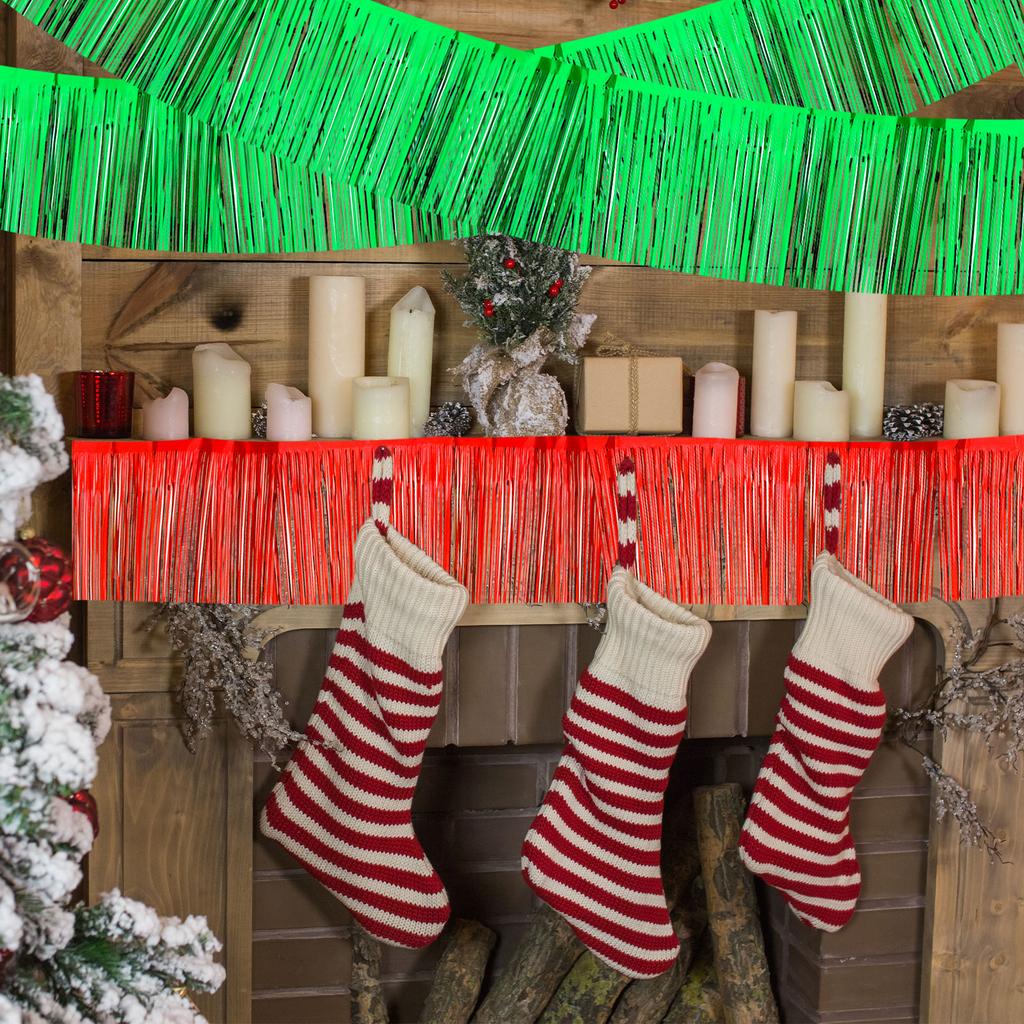 3/4/6pcs Foil Fringe Garland 10 Feet Metallic Tinsel Streamers Fringe Banner Wall Hanging Curtain Backdrop for Decoration