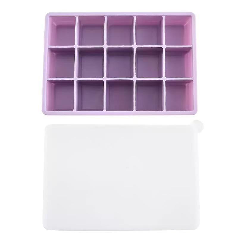 Silicone Baby Food Ice Cube Tray - 24 & 15 Grids, Easy Release, Quick Freeze, Food Grade