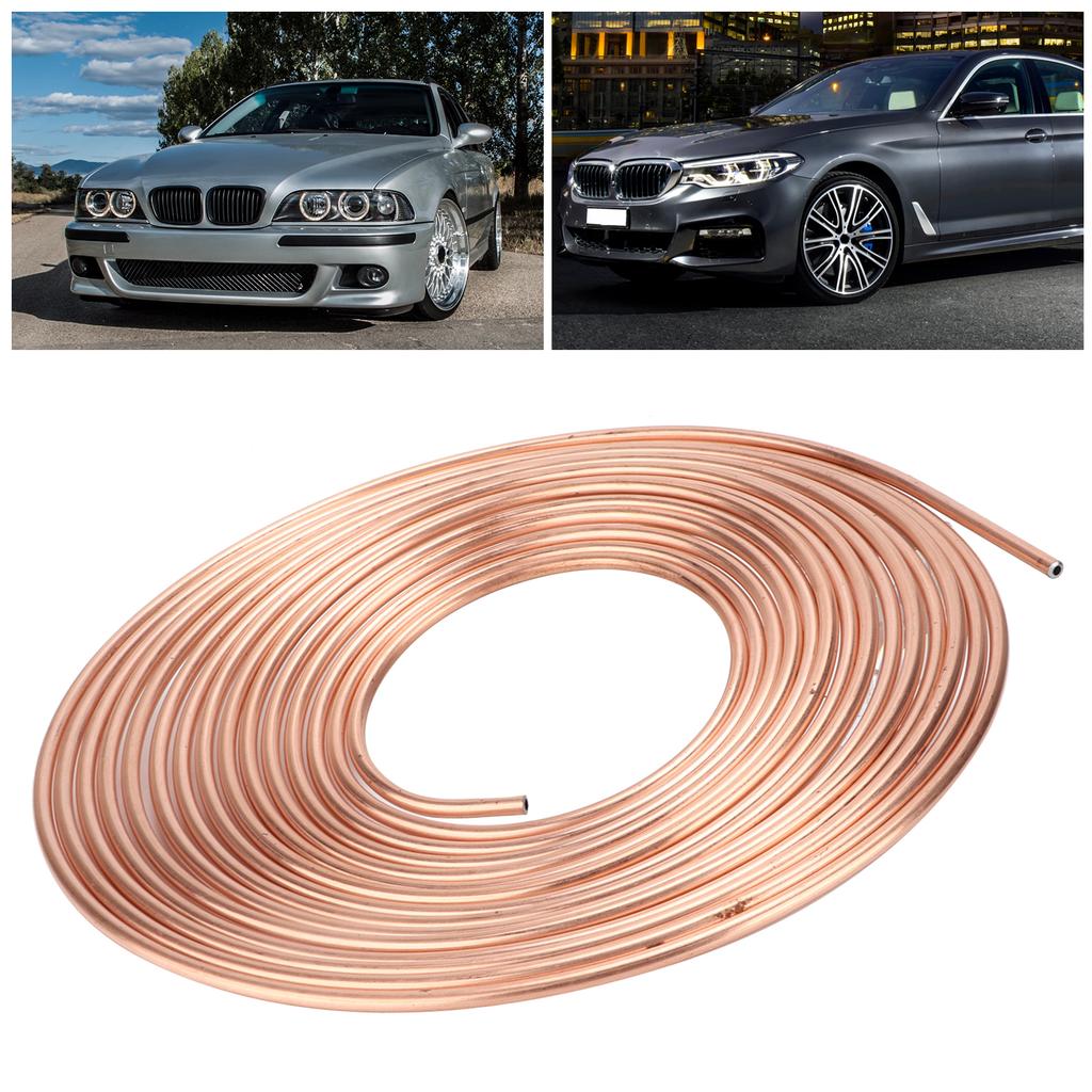 25ft Brake Line Tubing Copper Nickel Plated 3Celsius16in OD Coil Roll for Hydraulic Braking Fuel System(Gold )