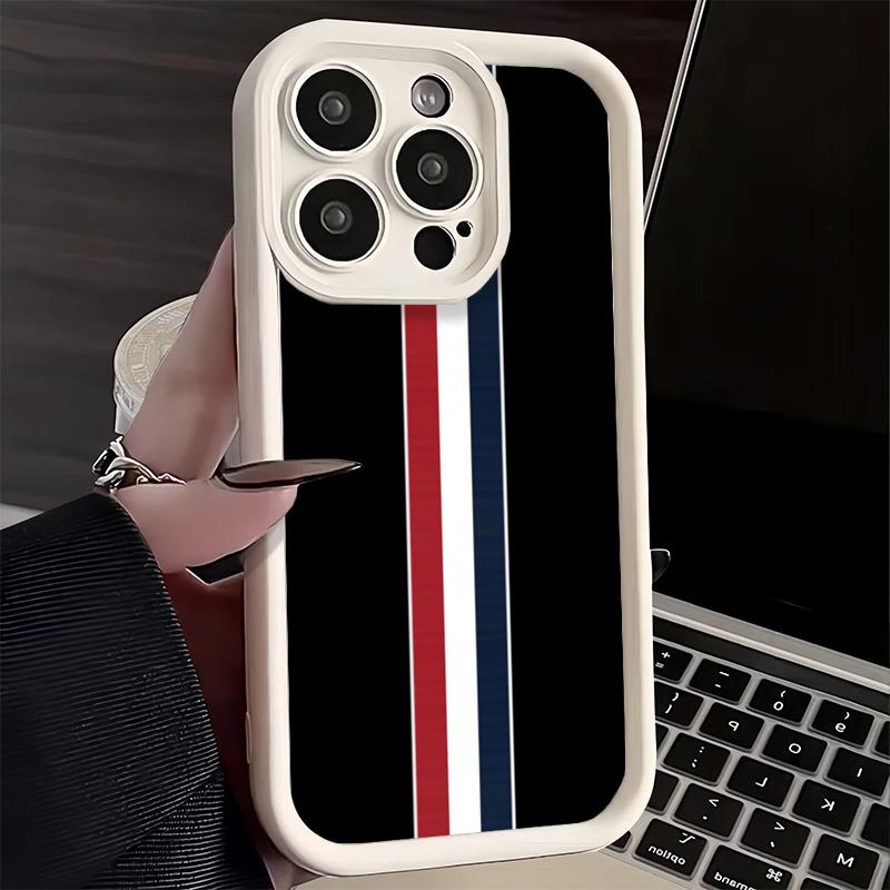 Phone Case for iPhone 17 Air 16E 15 16 Pro Max Luxury Sports Line Cool Stripe Cover 14 Plus 13 12 Mini Soft Shell Silicone Funda