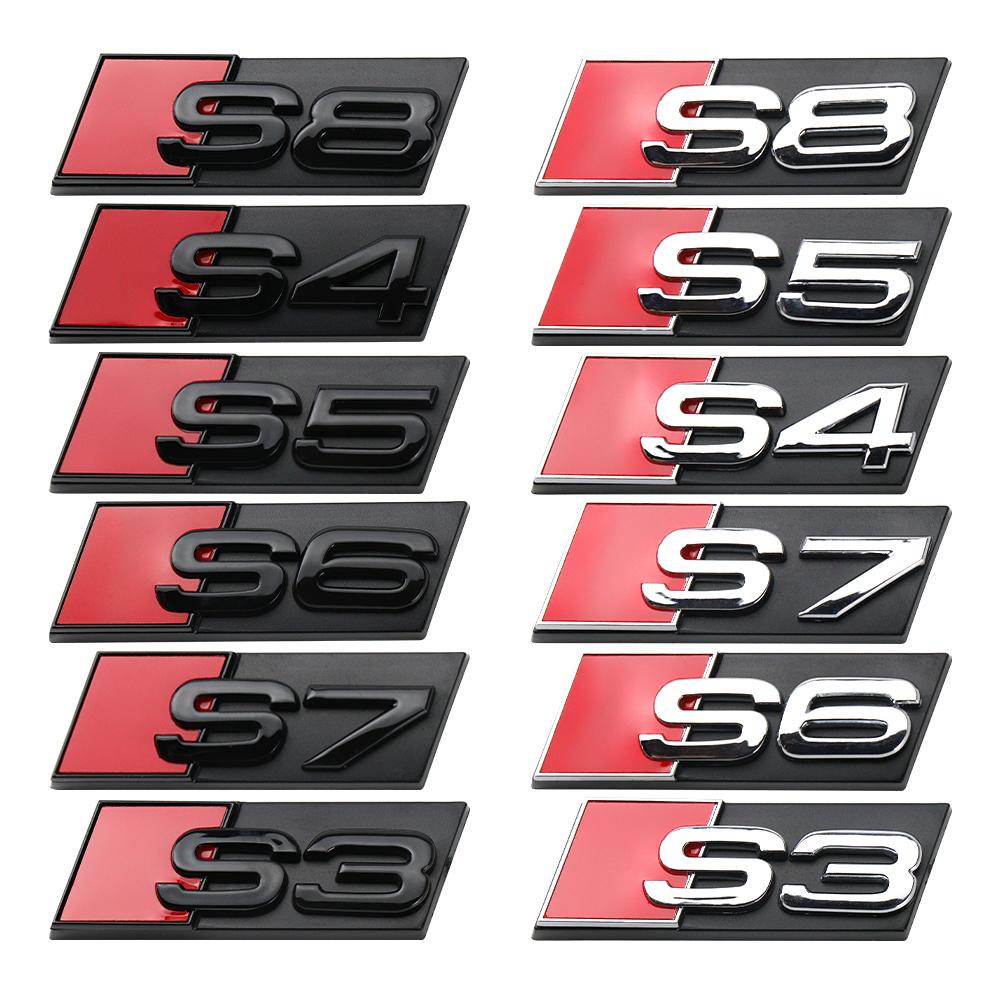 3D S3 S4 S5 S6 S7 S8 Badge Car Front Grille Emblem Auto Accessories For Audi A1 A2 A3 A4 A5 A6 A7 A8 8P B6 B7 B8 C5 C6 C7 Q5 Q7