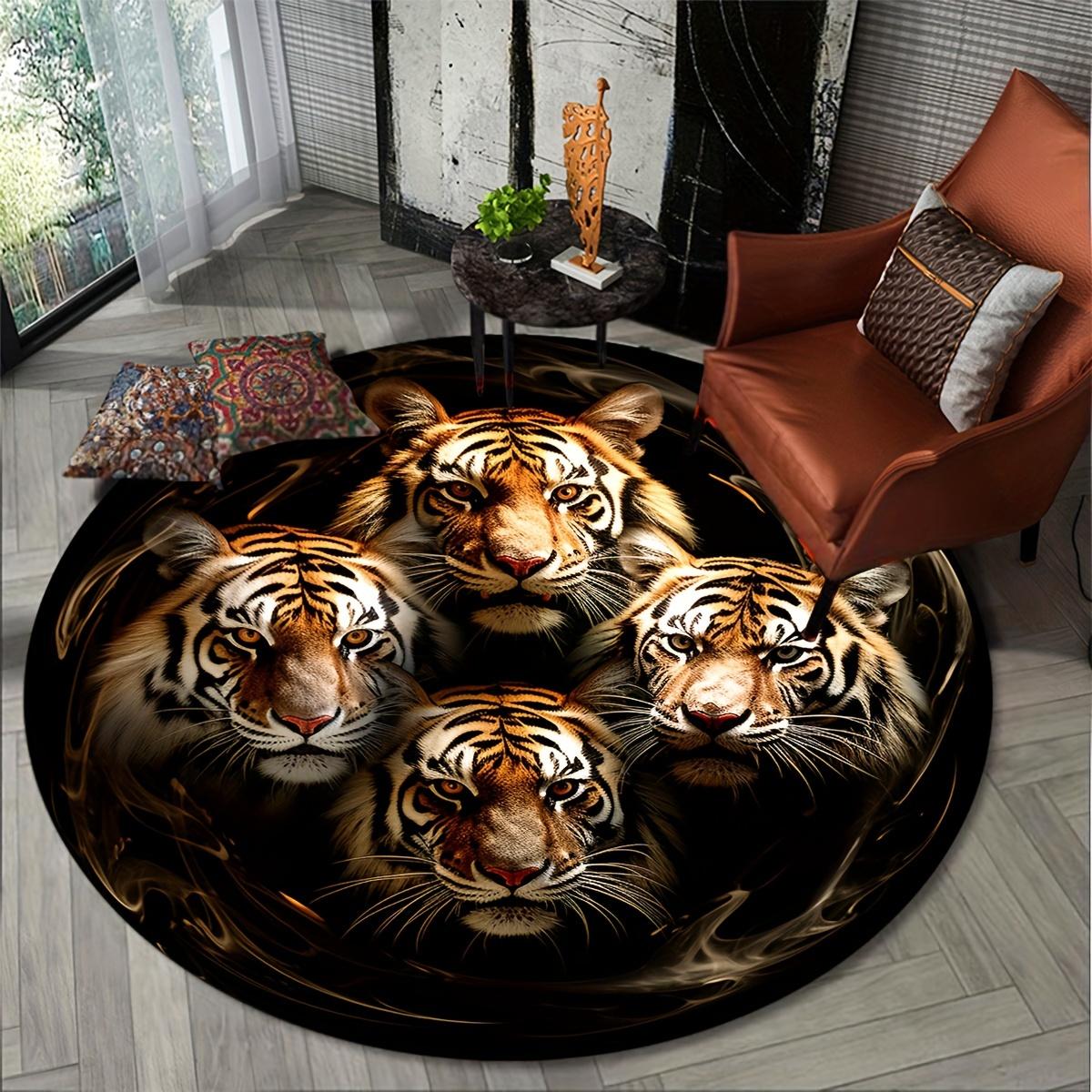 

Tree of Life Round Area Rug Non Slip Machine Washable Floor Mat Living Room Hotel Decor Home Carpet Diameter 60cm