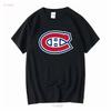Camiseta deportiva con logo de los Montreal Canadiens, divertida, estilo americano vintage, lavada, transpirable, unisex, ligeramente masculina, versátil y elástica.