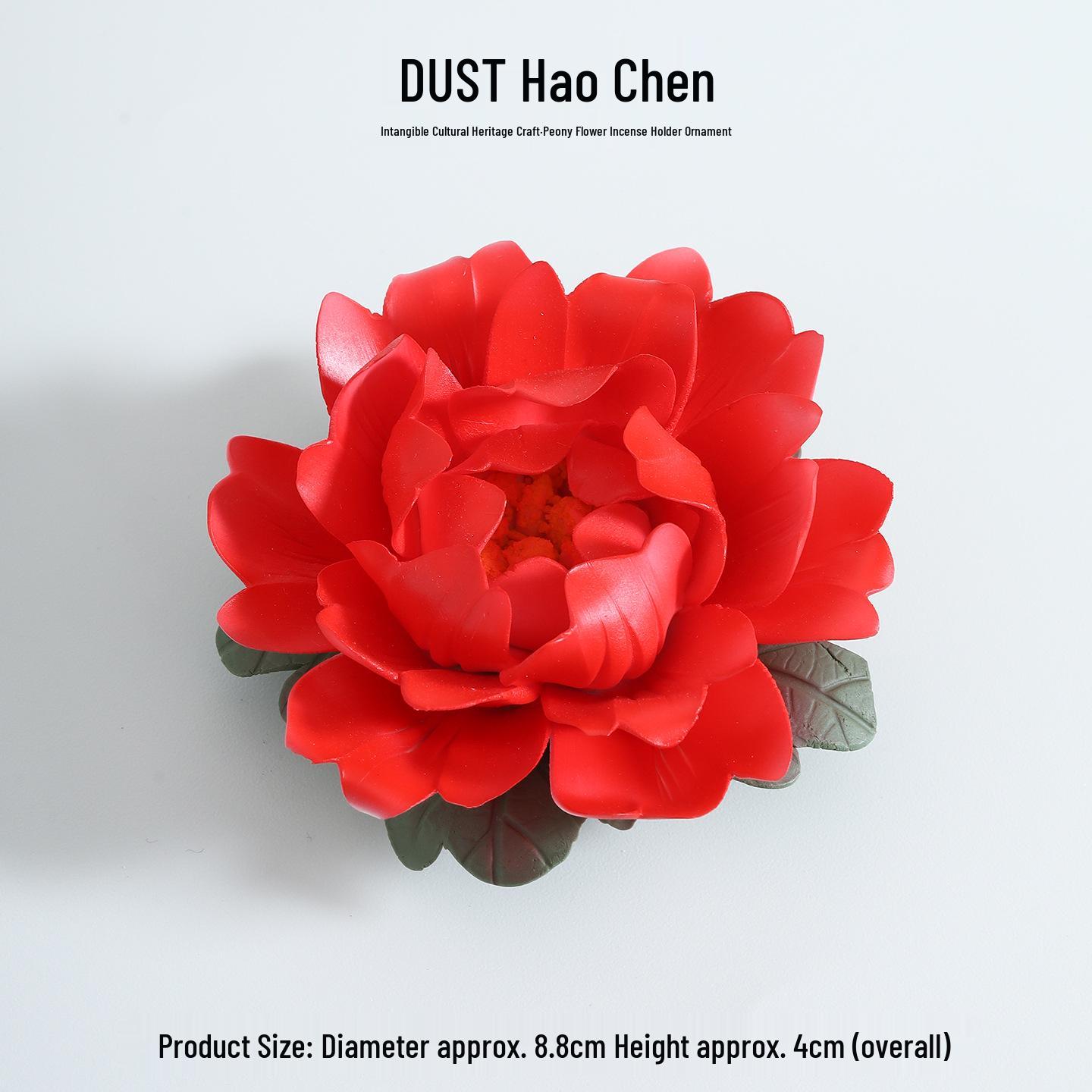 Handmade Ceramic Peony Bud Incense Burner - Chinese Zen Sandalwood/Agarwood Holder and Decoration.