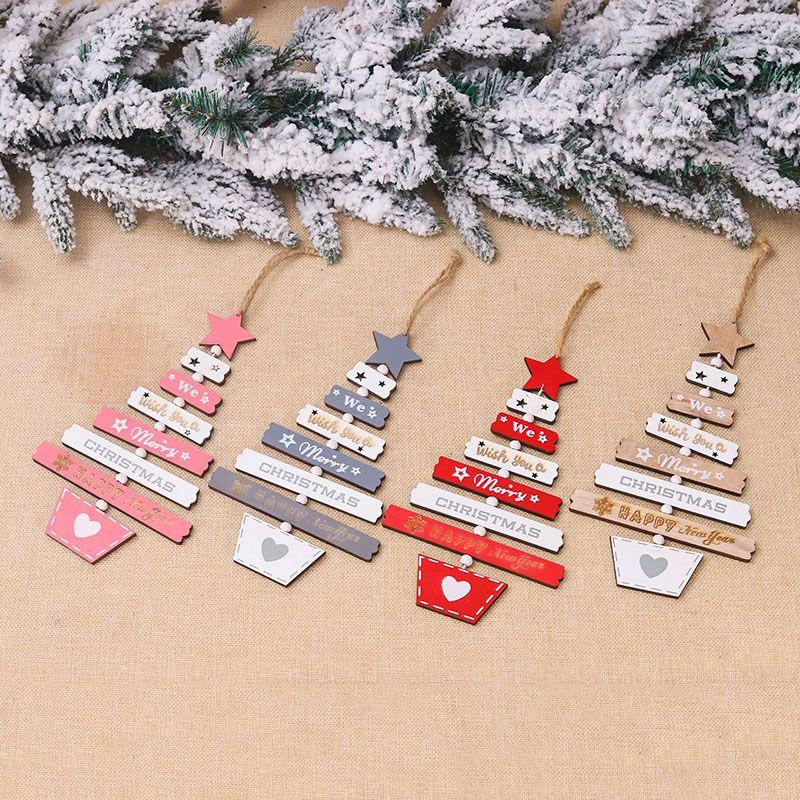 Elegant Wood Christmas Pendant Decorations For Home And Party Ornamentation