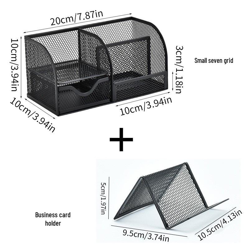Little Seven Desktop Pen Holder - Office Stationery Organizer with Multiple Compartments