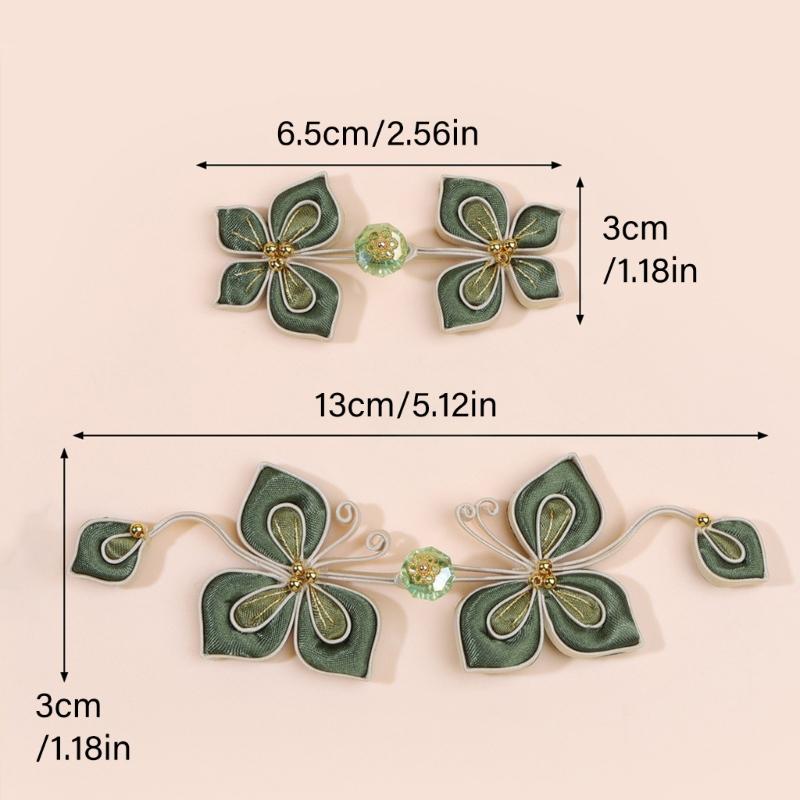 Flower Butterfly Cordwork Knot Button Decorative Sewing Button Fastener for Traditional Chinese Costume Cheongsam Embellishment