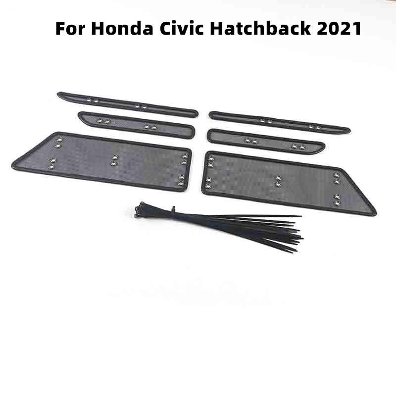 Car Middle Insect Screening Mesh Front Grille Insert Net Anti-mosquito Dust for Honda Civic Hatchback 2024 2020 2019 2016-2018