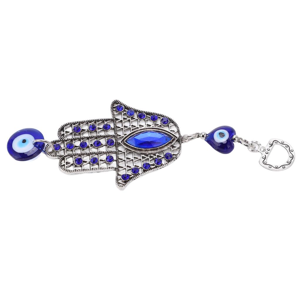 Blue Eye Ornament Hollow Out Retro Good Luck Evil Eye Decor Elegant Alloy Glass Evil Eye Wall Decor for Home Decoration