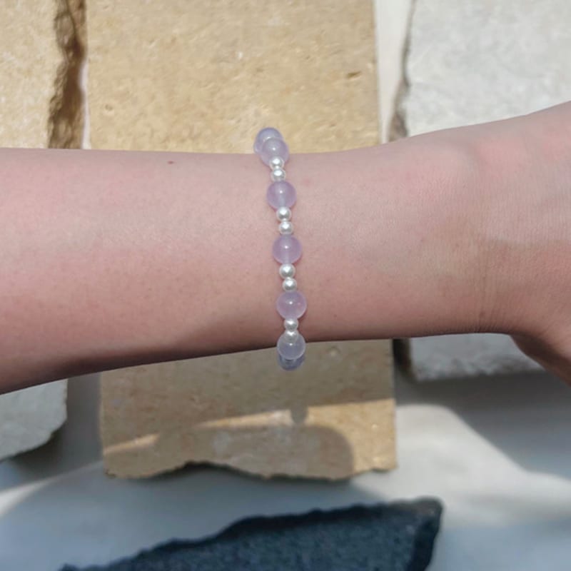 KIETIMOOR Lilac Pearl Bracelet (silver 925) Lilac Pearl Crystal Silver Bracelet