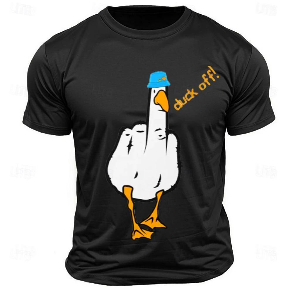 Men's Graphic T Shirt Classic Letter Printed Funny Duck Short Sleeve Tees Tops Summer Fashion Clothing Size XXS-6XL