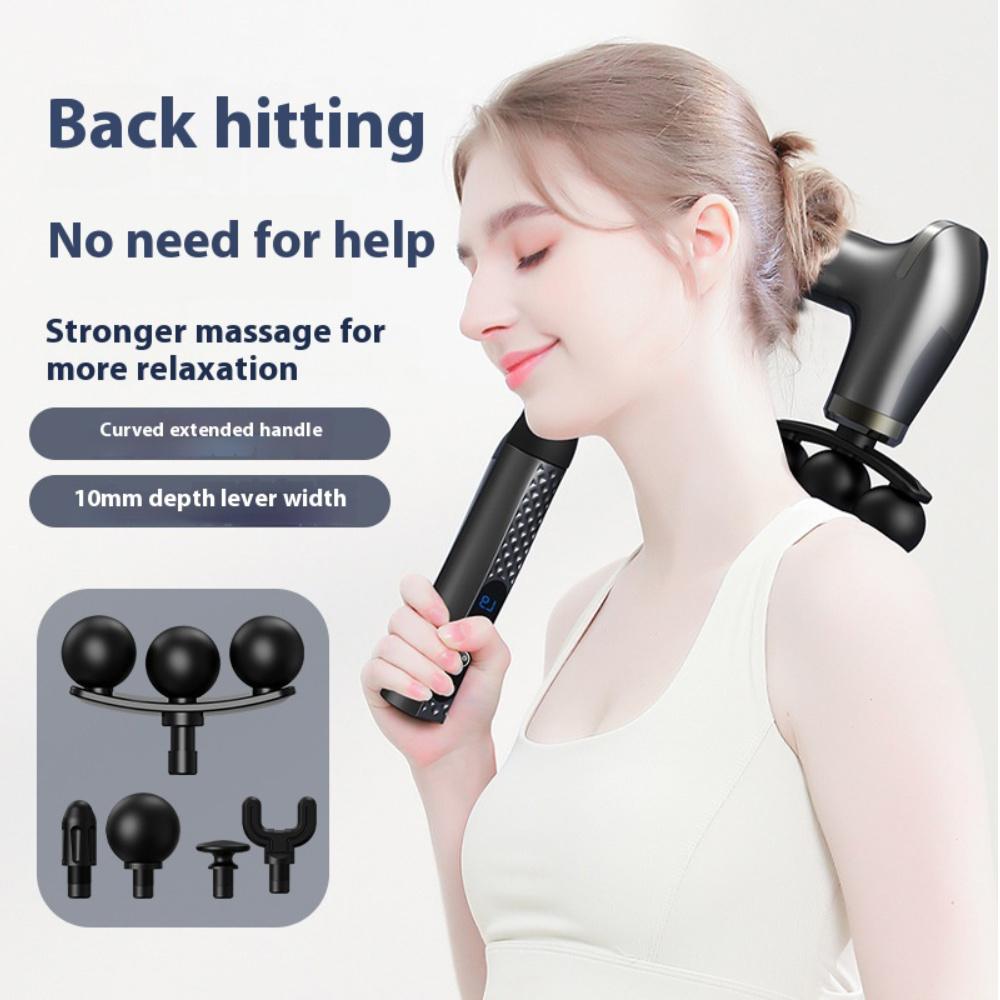 3 Head Electric Fascia Gun High-Frequency Body Massager Handheld Muscle Relaxation Back Neck Shoulder Muscle Masajeador Gun