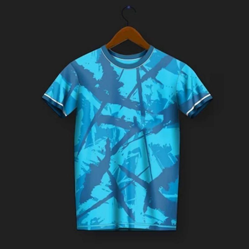Summer Men's Breathable Round Neck Personalized Graffiti Printed