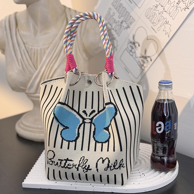 2025 Knitted Bucket Tote: Festive Gift Souvenir Bag