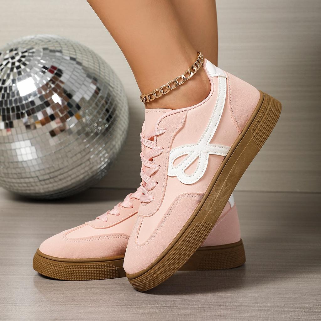 Fashion Women's Flat-bottomed Sneakers Spring and Autumn 2025 Series Fashion Casual Lace-up Comfortable Low-cut Shoes Zapatos De Mujer