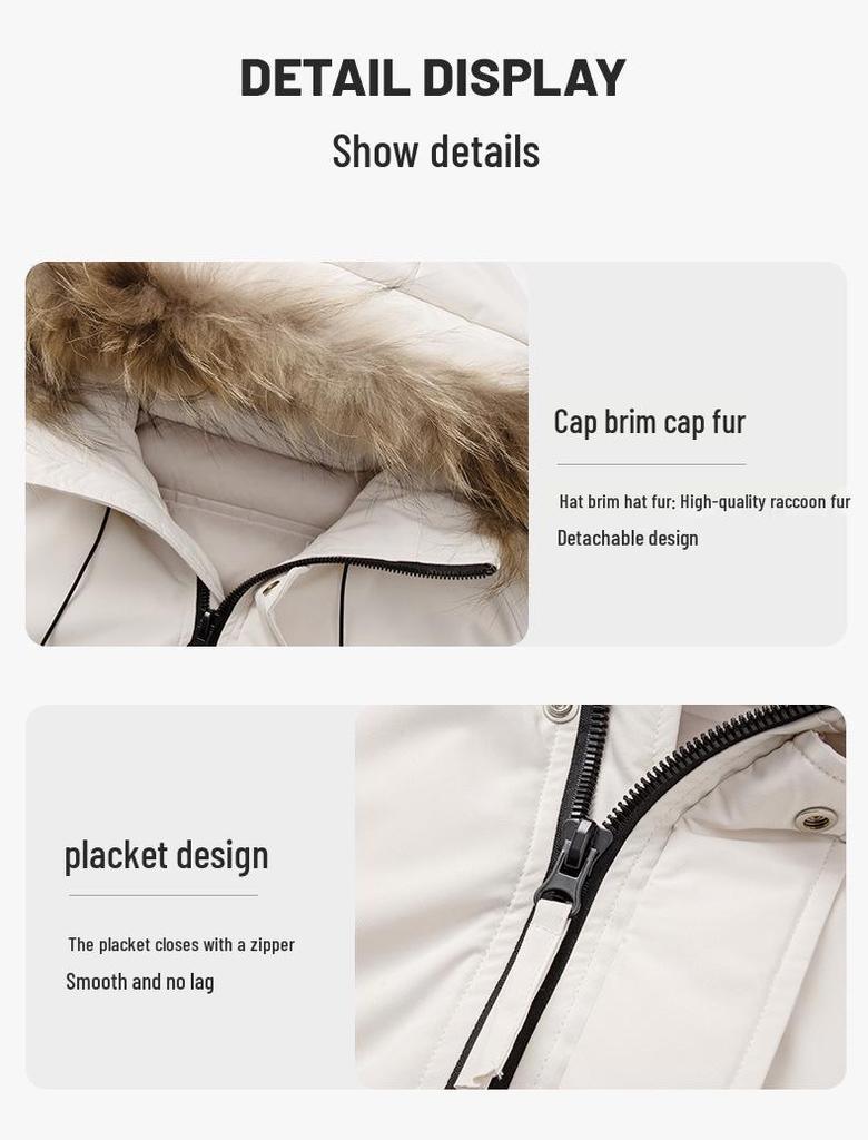 Parka d'hiver haut de gamme unisexe avec capuche et col en fourrure – Veste de ski style montagne trois-proofs