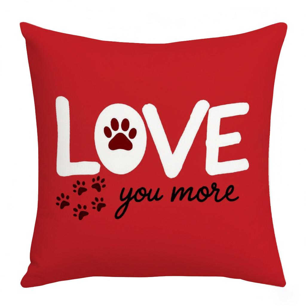 Valentinstag Niedliche Katze Digitaler Buchstabendruck Leinenmaterial Heimdekoration Wohnzimmer Sofakissenbezug