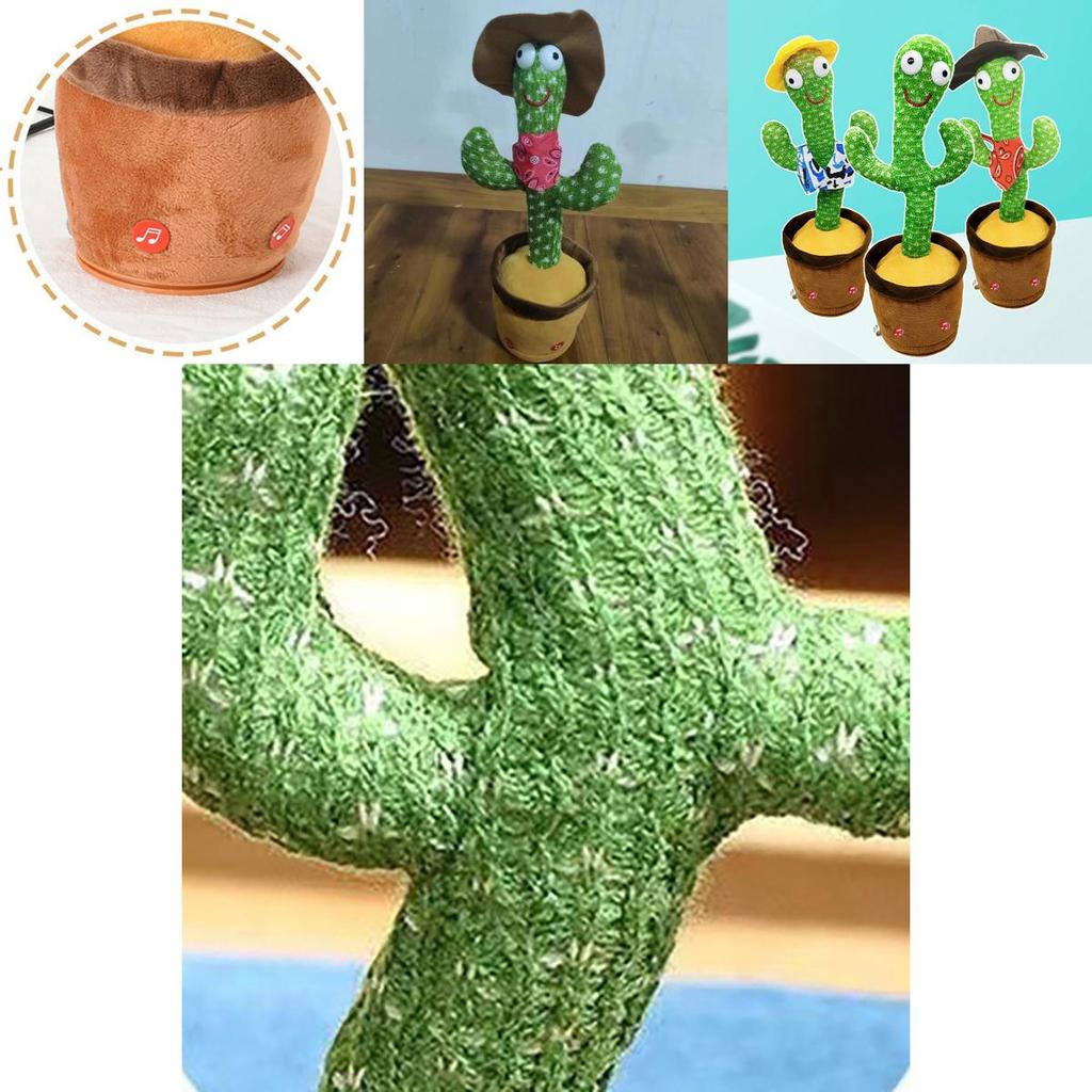 Brinquedo Cacto Dançarino Com Canto e Dança Planta de Pelúcia Interativa