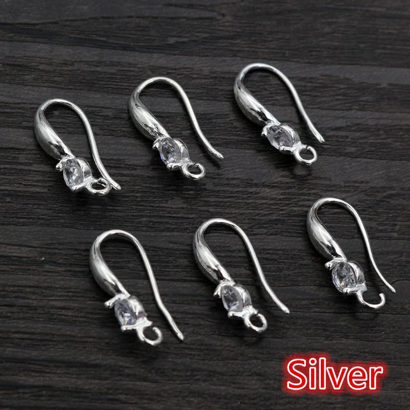 10pcs 18x8mm with Zircon Earring Hooks Wires Brass Material DIY Jewelry Making Accessories Handmade Earrings Findings