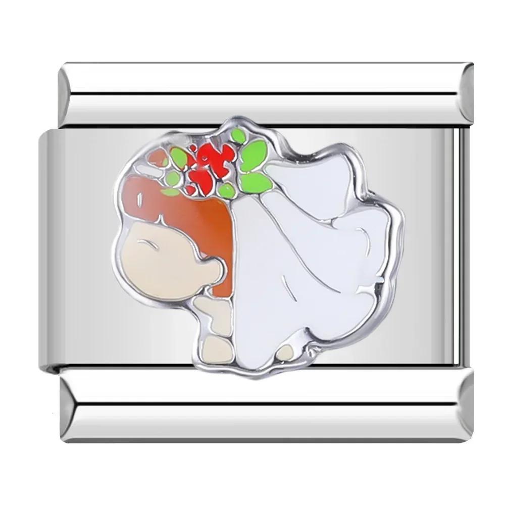 Hapiship Culoare romantică Heart Star Flwoer Tai Chi Italian Charm Links Fit 9mm Bratara din oțel inoxidabil Bijuterii DIY Fabricare DJ597