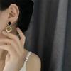 Korean Geometric Rhombus Stud Earrings for Women Gold Color Crystal Temperament Earring 2025 New Fashion Jewelry Accessories