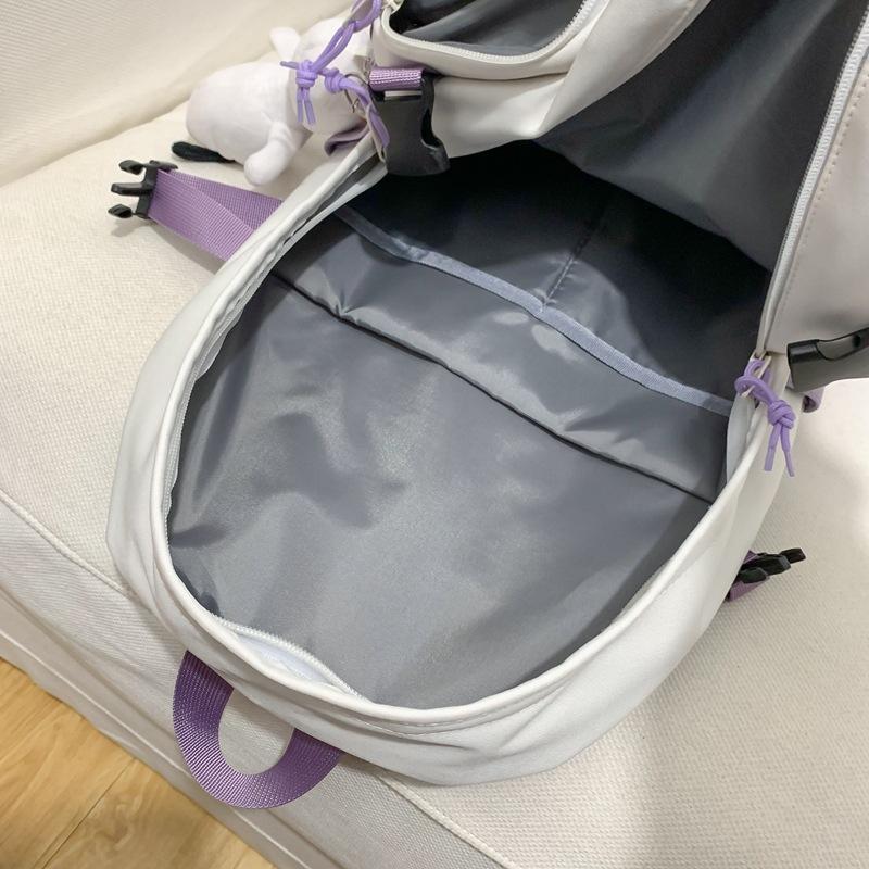 Schoolbag Casual Middle School Student Schoolbag 1011 New Korean Version Simple and Versatile Travel Backpack Trendy Couple Backpack