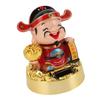 God of Wealth Figurine Solar Powered Automatic Nodding   Cai Shen Statue Decor for Home Car  