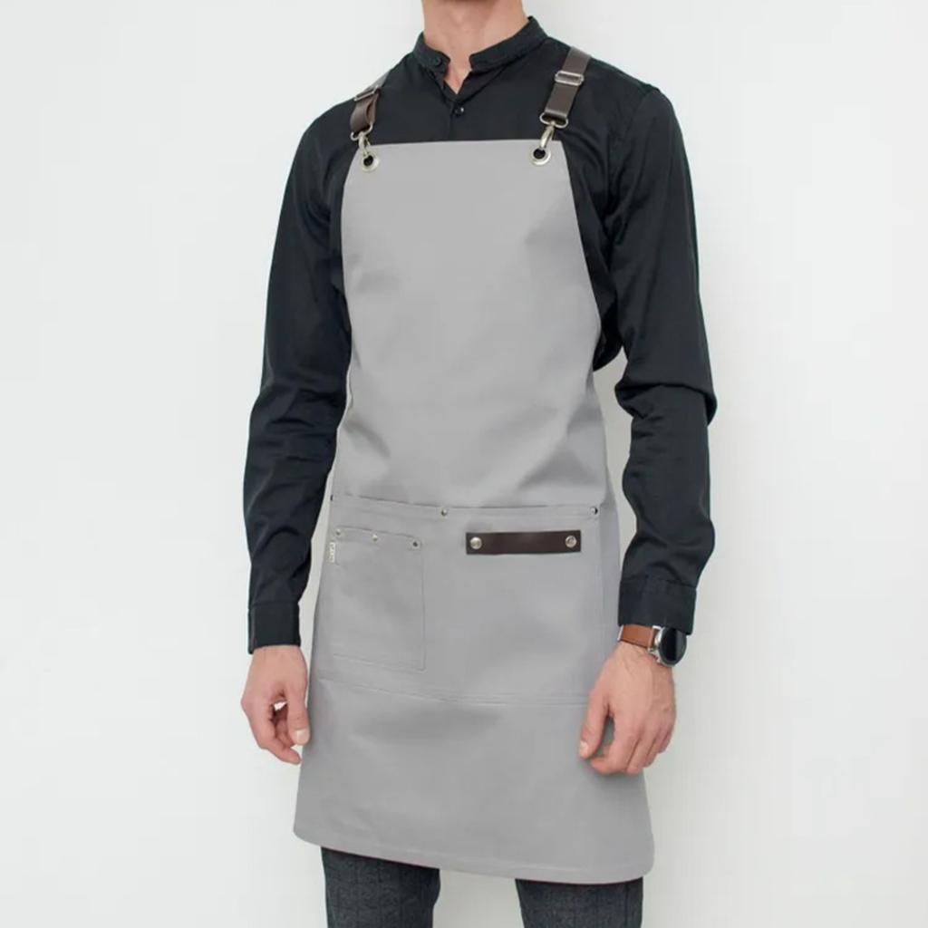 Waterproof Canvas Apron For Home Kitchen Restaurant Milk Tea Shop Back Cross Korean Style Fashion Work Clothes