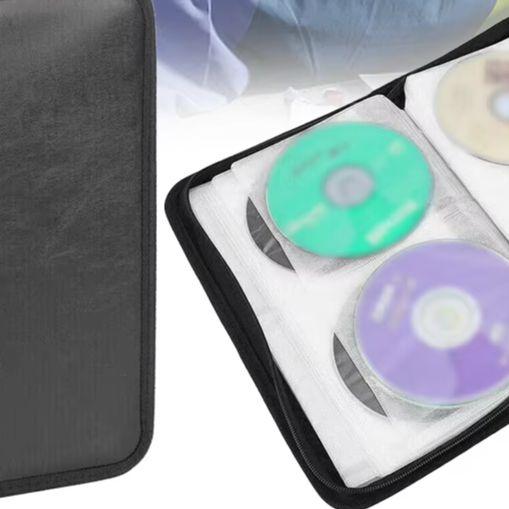 Portable Zipper DVD CD Holder 80pcs Capacity Storage Pouch Bag Dustproof Album Storage Sleeve Portable Disc CD VCD DVD Carry Bag