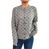 Women's Fashionable Casual Loose And  Polka Dot  Round Neck Long Sleeved Knitted Cardigan Sweater Jacket