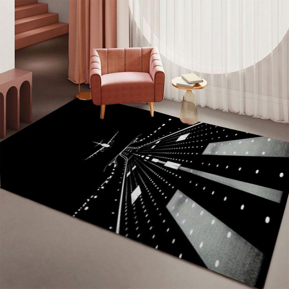 

Airplane Runway Pattern Carpet 3D Aircraft Rug for Living Room Kids Room Home Decor Non-slip Lounge Sofa Floor Mat 40x60cm