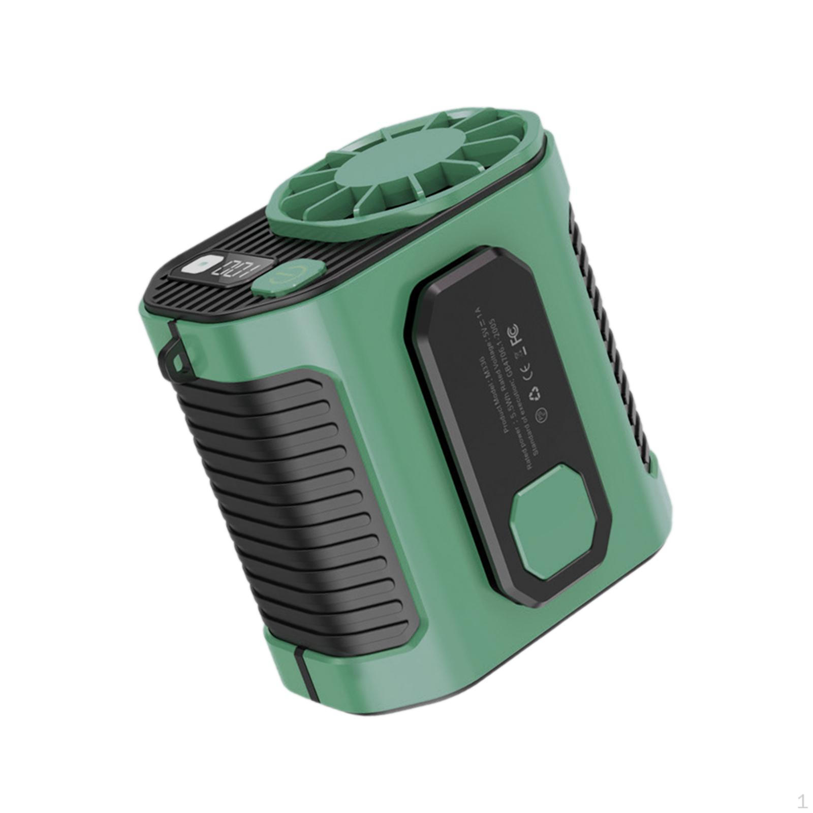 

Портативный охлаждающий вентилятор Hands-Free для активного отдыха на свежем воздухе зелёный